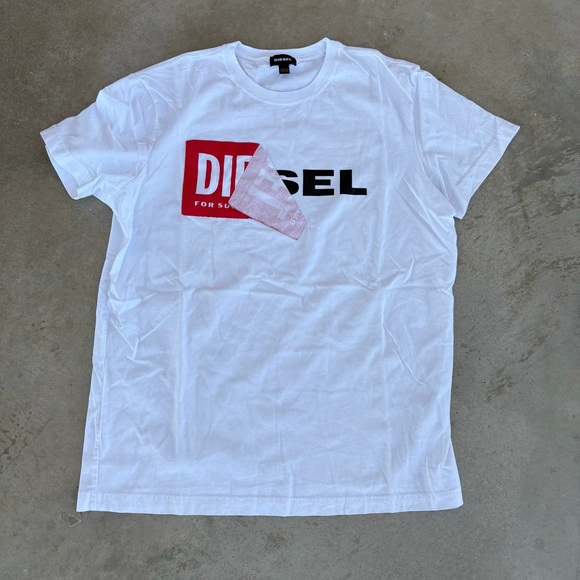 White Diesel T-shirt Size Large - Picture 1 of 6